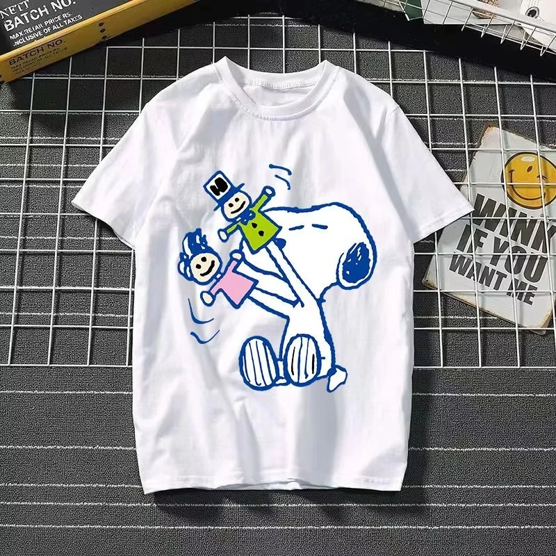 2025 New Snoopy Printing Cotton T-shirt Animation Cartoon Men and Women with The Same Loose Pure Cotton Cute Pure Cotton Top - Image 10