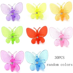 30pcs Colorful Orchid Clips Butterfly Clamps Garden Plants Vine Climbing Fixed Support Plastic Ornamental Clips Bonsai Decor Mix