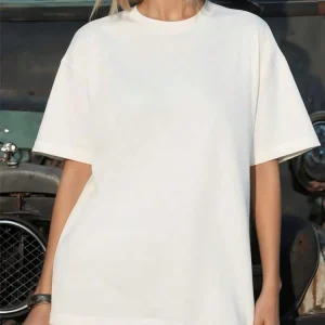 2026 New Arrival Women's Oversize T-shirt Urban Causal Fashion Pure Color Short Sleeve Tops Female Home Comfort 100% Cotton Tees