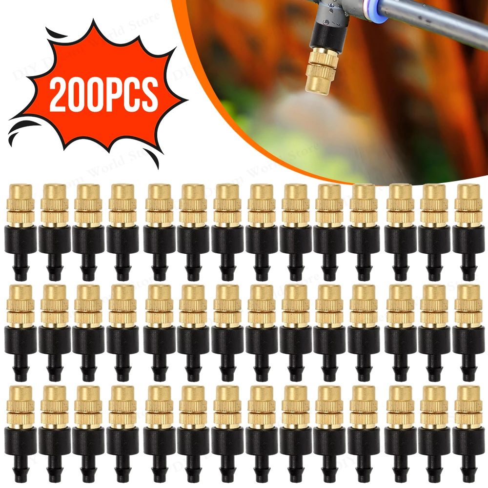 10-200PCS Outdoor Misting Cooling System Garden Irrigation Watering 4/7PVC Atomizer Nozzles Adjustable Garden Sprinklers Head
