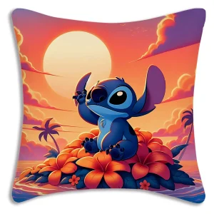Hot Cartoon Anime S-Stitchs Pillow Covers Cartoon Sofa Decorative Home Double-sided Printing Short Plush Cute Cushion Cover
