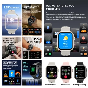 Smart Watch Ultra 2 SE Men Women 1000mAh HD AMOLED Heart Rate 100+Sport Bluetooth Call GPS Track Waterproof Smartwatch For Apple