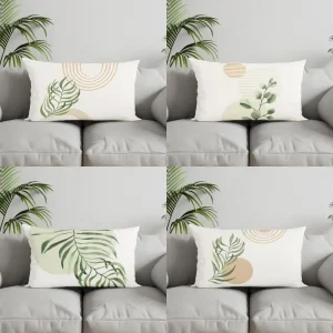 Home Decor Bohemian Leaf and Circle Pillow Suitable For Sofa Bedroom Car Pillow Cover Cushion Rectangular Back Cushion