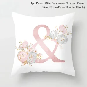 45x45cm Pink Letter Cushion Pillowcase Decorative Sofa Polyester