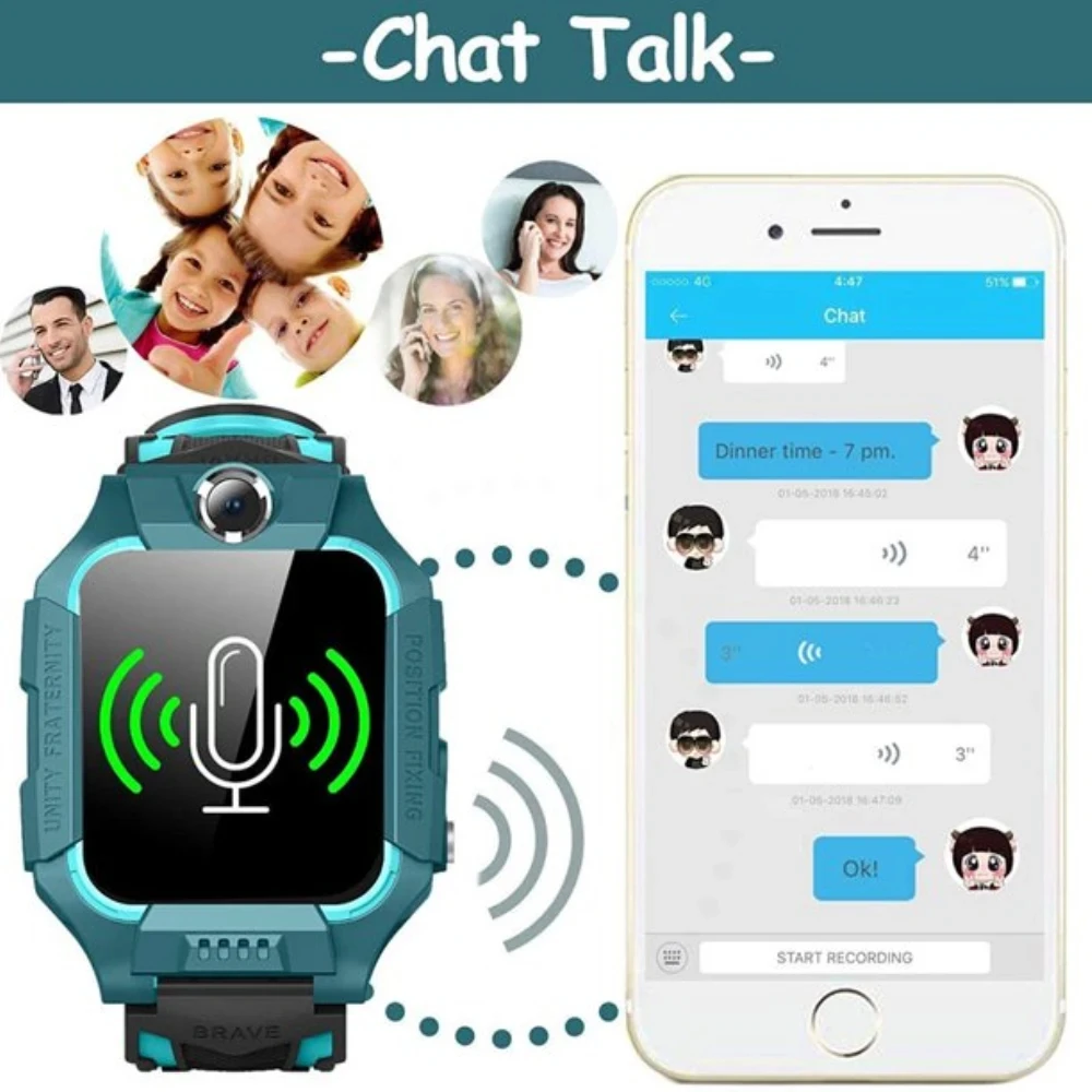 Lenovo Q19 Kids Smart Watch GPS Location Tracker Sim Card Waterproof Call Camera Mobile Smartwatch For iPhone Android For Gift - الصورة 3