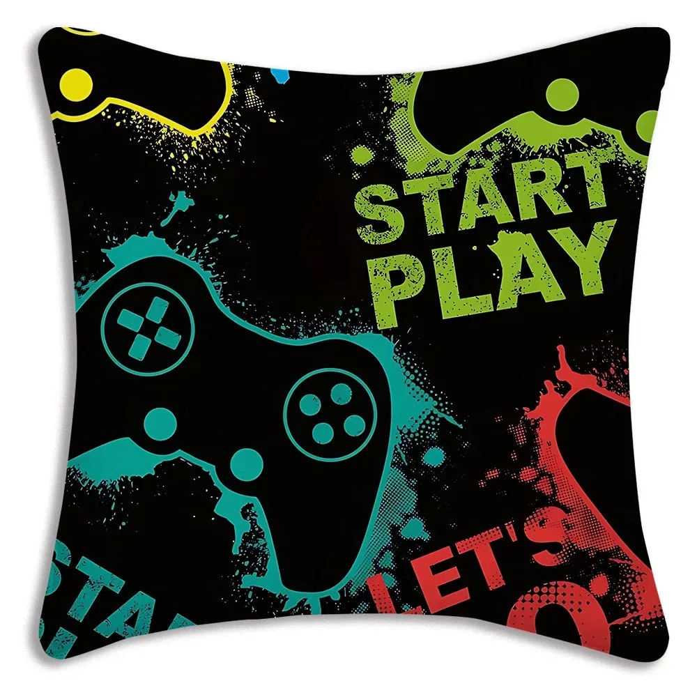Cool game handle printed pillowcase, bedroom room decoration, game hall sofa chair cushion cover, decoration - الصورة 3