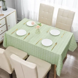 Nordic Style Grid Printed Household Waterproof Oil Resistant Dining Table Cloth Table Cover Party Decoration Rectangular