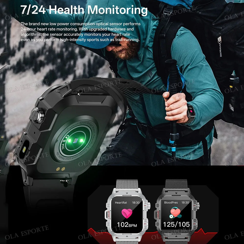 Outdoor Sports Smart Watch LED Flashlight Bluetooth Talking 1.44 inch HD Screen Smart Watch for Men Women Holiday Gifts 2025 New - Image 4