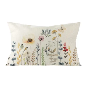 Rectangular Floral Plant Print Cushion Cover Sofa Chair Car Pillow Cover Decorative Sofa