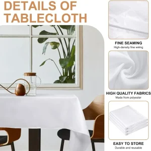 VIKAMA Minimalist Geometric Print Tablecloth Oil-Resistant and Easy to Clean Kitchen Dining Table Restaurant Home Decor