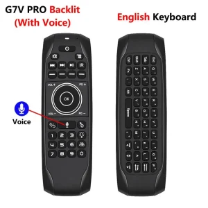 G7V PRO Backlit Gyroscope 2.4G Wireless Voice Air Mouse Russian English Keyboard Smart Remote Control For Android TV BOX X96 TX6