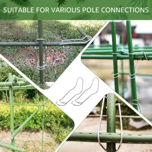 50Pcs Plant Trellis Connecting Buckles Pipe Support Fixing Clip Steely Plant Vine Climbing Pole Cages Connector Garden Vegetable