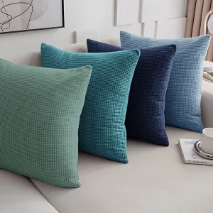 40x40 45x45 50x50 Solid Color Jacquard Pillow Cover for Sofa Office Waist Cushion Cover Home Decorative Pillowcase Decoration