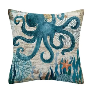 Marine Animal Decorative Pillowcase Sofa Cushion Sea Turtle Shell Cushion Home Decorative Pillowcase