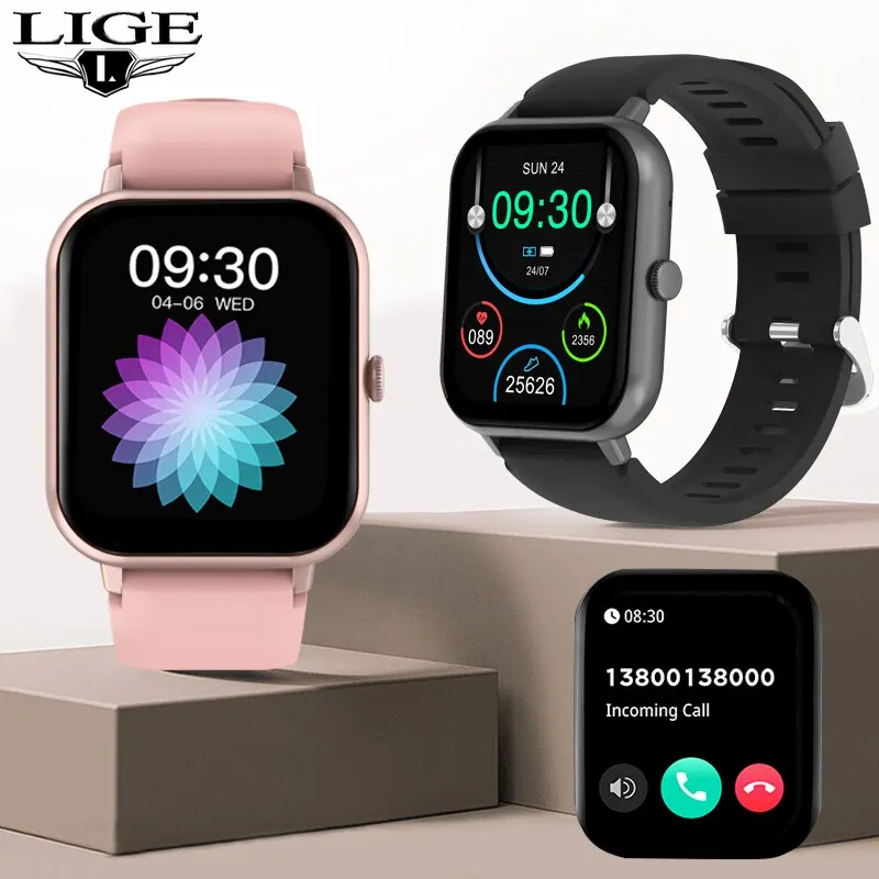 LIGE 2024 Bluetooth Call Smart Watch Men Women Full Touch Screen Sports Fitness Watch Man Smart Watches Women Smartwatch