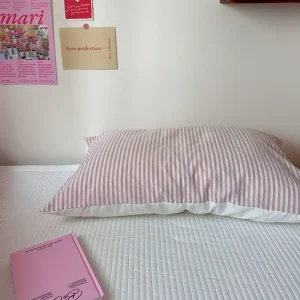 Cotton Pillowcase Stripe Single Pillow Solid Color Stripe Ins Cotton Washed Cotton Pillowcase Household