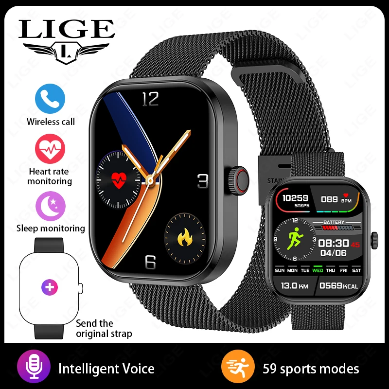 LIGE 2.01” HD Screen Custom Watch Face Smart Watch Women Waterproof Sport Ladies Watches BT Call Health Monitor Women Smartwatch - Image 8
