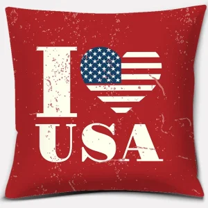 American Independence Day Series LOVE USA Printed Square Home Decoration Pillowcase Cojines Decorativos Para Sofá Akcesoria Kuch