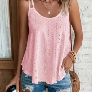 Large Big 5xl Women Leisure Simple Boho Camis Tops Women's Hollow Out Top Pullovers New Summer Casual Beach Shirts Clothing