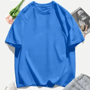 Y2K Woman 100% Cotton T Shirts Solid Color Casual T-Shirt O-Neck Summer Tops For Women Fashion Oversized Female Sportswear