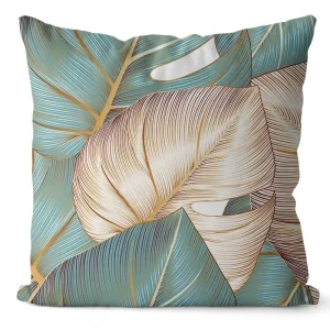 45x45 cm Ginkgo print cushion cover for living room sofa bedroom home decoration square polyester pillowcase waist pillow cover
