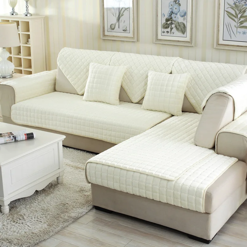 Flannel Sofa Cushion General Non-Slip Thickened Warm Living Room Sofa Backrest Cover Plush Plaid Seat Cushion Sofa Armrest Towel - الصورة 8
