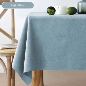 Rectangular Tablecloth Cotton And Linen Tablecloth Waterproof Oil-Proof Solid Color Cover Towel Home Dining Table Decoration