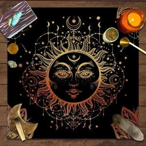 1pc Tarot card tablecloth, twelve constellations divination, starry sky altar cloth, Tarot card game decoration tablecloth