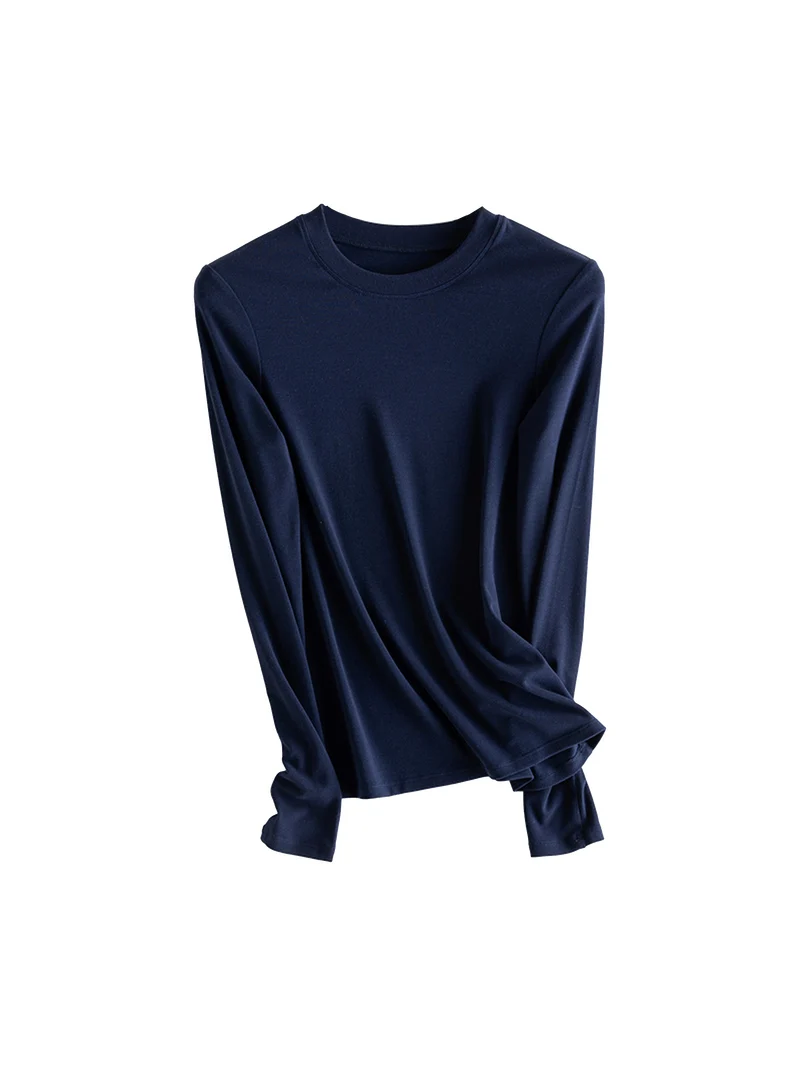 SuyaDream, Women Bottoming T Shirt, 28%Wool 37%Cotton, Long Sleeves, Solid Basic Thermal Shirt, 2025 Autumn Winter Top - Image 10