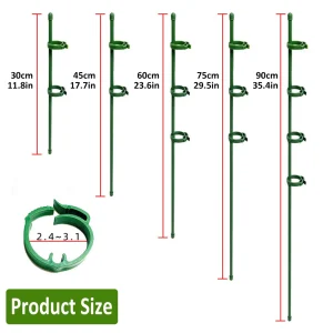 90/60/30cm Plant Support Stakes Adjustab Garden Single Stem Flower Stand Plant Stick Support Potted  for Plants Floral Vegetable