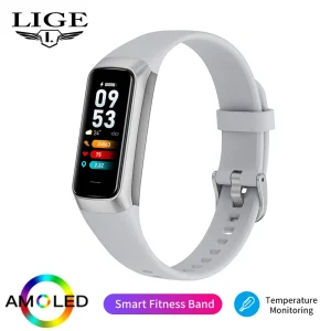 LIGE Amoled Smart Watch Men Smart Band Women Heart Rate Blood Smartwartch Waterproof Smart Bracelet Sport Fitness Tracker 2026