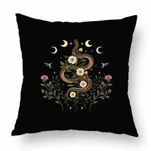 Home Decor Halloween-Themed Moon And Witch Pillowcases Pattern Cushion Cover Suitable For Sofa Bedroom Car Pillow Cover