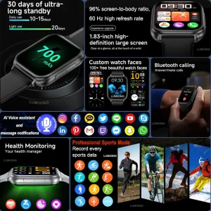 New Bip 6 Pro Smartwatch Women IP68 Waterproof Outdoor Sports Fitness Track Heart Rate GPS Track Bluetooth Call Smartwatches Men