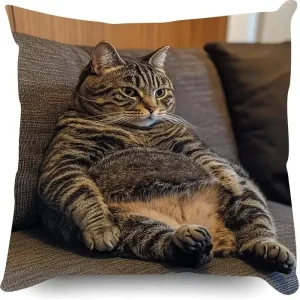 Vibrant Bohemian Style Short Plush Pillow Cover 45x45cm Charming Kitten Living Room Bedroom Decor
