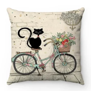 Cartoon Cat Pattern Series Super Soft Short Plush Material Pillow Cover for Home Sofa Decoration Pillow Cover