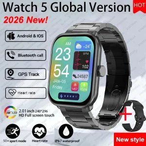 Watch 5 Global Version Smart Watch Men Women HD AMOLED Screen Heart Rate Bluetooth Call GPS Track Waterproof Sports Smartwatch