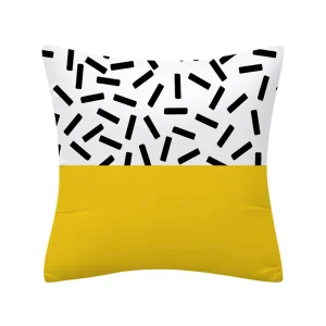 Geometry Cushion Cover 45x45 Polyester Pillowcase Decorative Sofa Cushions Pillowcover Home Decor Black Yellow Blue Pillow Cases