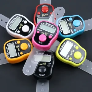 12/1pcs Ring Counter Portable Electronic Counter Manual Key Counter Mini Handheld Counter (Assorted Colors)