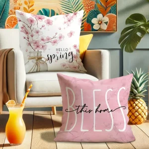 Cherry Blossom Joy pillow cover: embrace spring, pray for home, sofa and chair cushion cover, bedroom room decoration