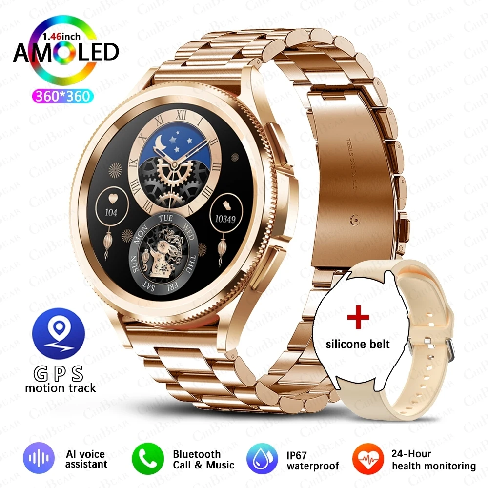 2025 New Watch 6 Smart Watch Men 1.46 inch GPS Sports Fitness Tracker Custom Dial Clock Heart Rate BT Calling SmartWatch Women - Image 7