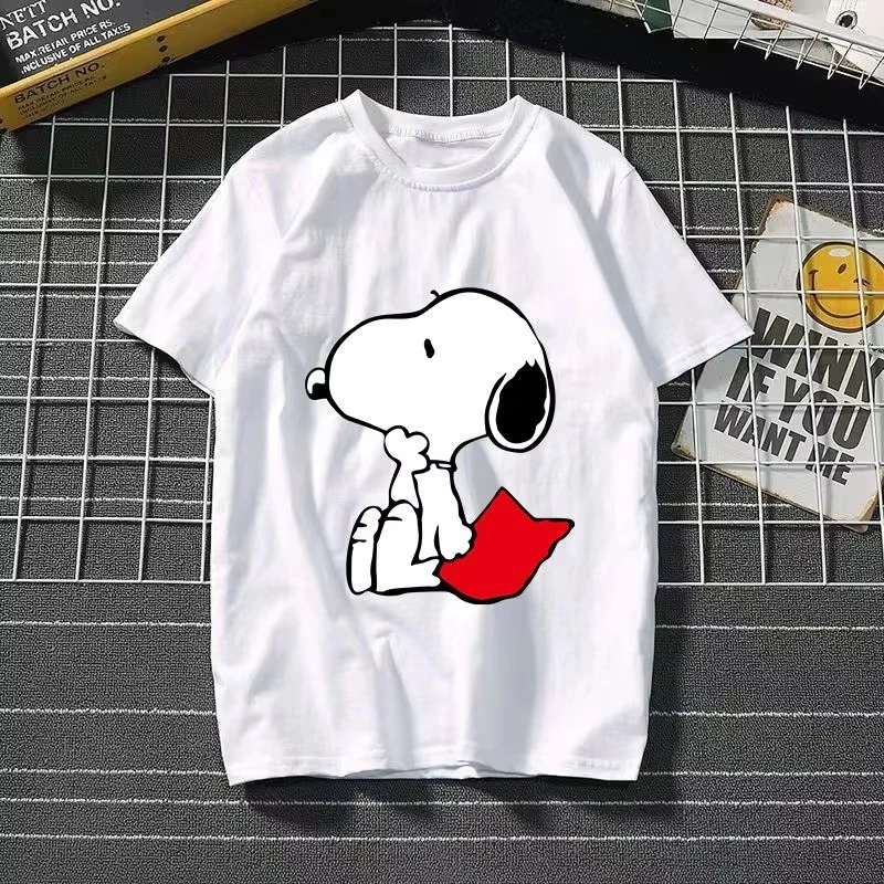2025 New Snoopy Printing Cotton T-shirt Animation Cartoon Men and Women with The Same Loose Pure Cotton Cute Pure Cotton Top - Image 8