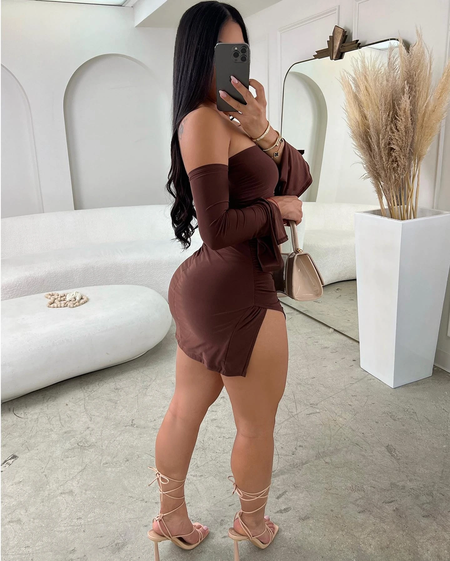 Women Strapless Backless Mini Dress For Women Black Off-shoulder Long Sleeve Bodycon Club Party Dress Clothes - Image 4