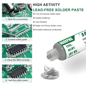 Sn99Ag0.3Cu0.7 Solder paste, flux, lead-free solder paste free cleaning is widely used in all kinds of soldering
