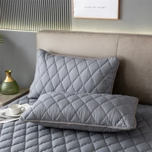 Brushed Cotton Padded Waterproof Pillowcase - Single Piece / 2-Piece Set Soft Breathable Pillow Cover for Bedroom Bed