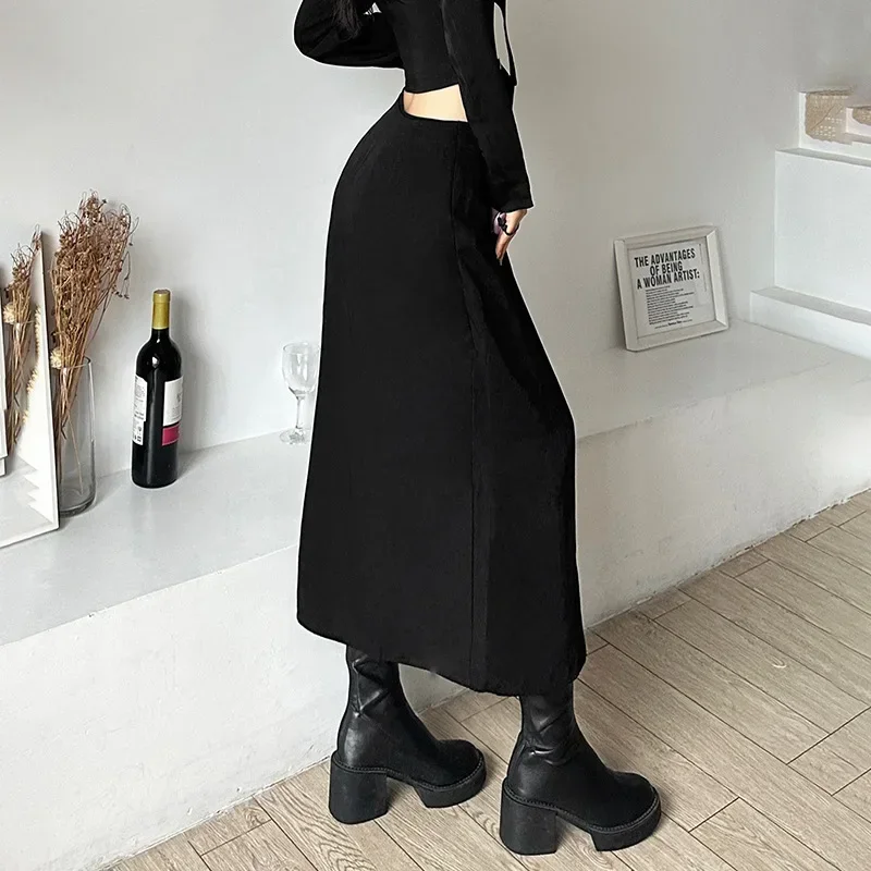 Gothic Skirts Goth Dark Techwear Patchwork Sexy Mini Women Grunge Irregular Hem High Waist Cargo Skirt Hip Hop Black Summer 2023 - الصورة 3