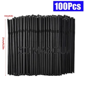 50-3000Pcs Multicolor Drinking Straws rietjes Milk Tea Bar Party Wedding Kitchen Home Accessories Beverage Black Straw Wholesale