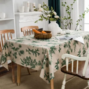 Square Vintage Cotton Linen Tablecloth with Stitching Tassels Washable Fabric Table Cover for Christmas Dining Kitchen Tea Party