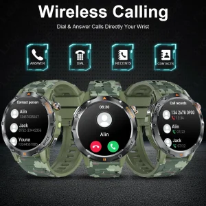 LIGE Smart Watch Men's Sports Watch Compass Flashlight 400mAh Large Battery Bluetooth Call Outdoor Waterproof Durable Smartwatch