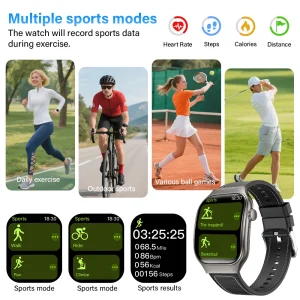 LAXASFIT New Smart Watch 2.01" 3D Curved Screen Men Women BT Call Sports Fitness Health Smartwatch Music Weather Smart Watch