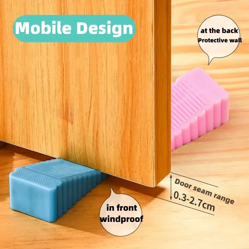 Safety Silicone Door Stop Block Wedge Stop Door Stopper Home Offices Door Rear Retainer Impact Stopper Rubber Stops No Drill - Image 6